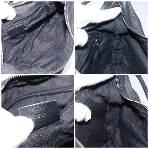 GUCCI Web Sherry Line Shoulder Bag Canvas Black Red Green - Picture 15 of 16